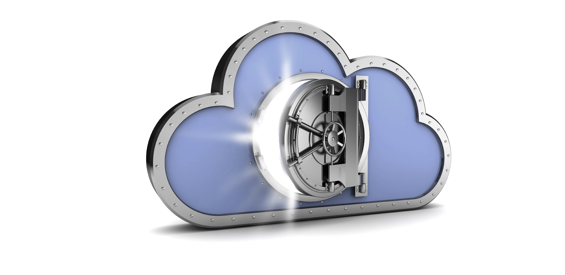 abstract 3d illustration of protected cloud storage concept