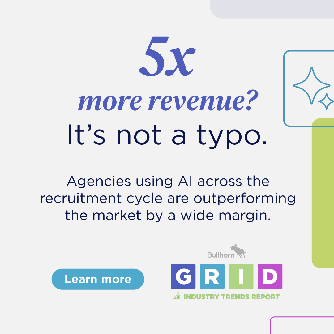 5x more revenue? It's not a typo. Agencies using AI across the recruitment cycle are over-performing the market by a wide margin.