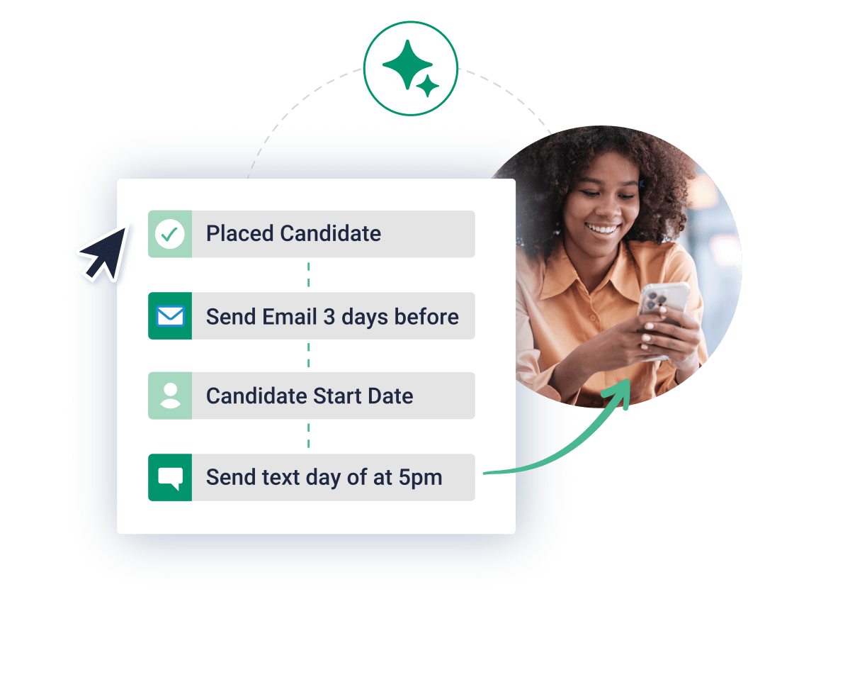 Visual representation of the email sign-up process for Bullhorn Automation, designed for staffing agency recruitment.