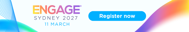 Blog Engage Sydney 2027 footer containing logo and register now button