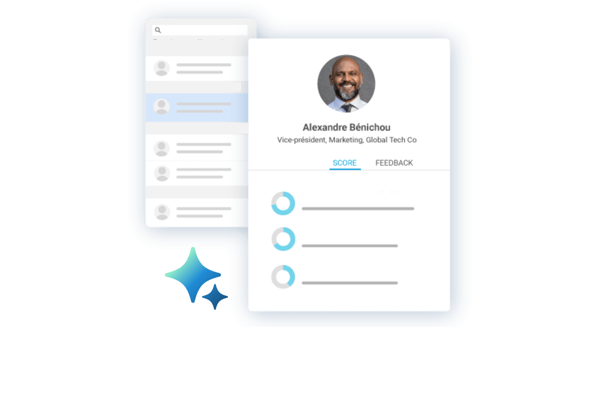 A screen for Bullhorn AI candidate search and match software, designed for staffing agencies.