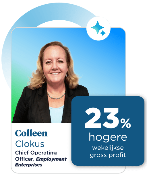 Colleen Clokus, Chief Operating Officer bij Employment Enterprises, boekte 23% hogere wekelijkse gross profit met AI agents voor recruitment van Bullhorn.