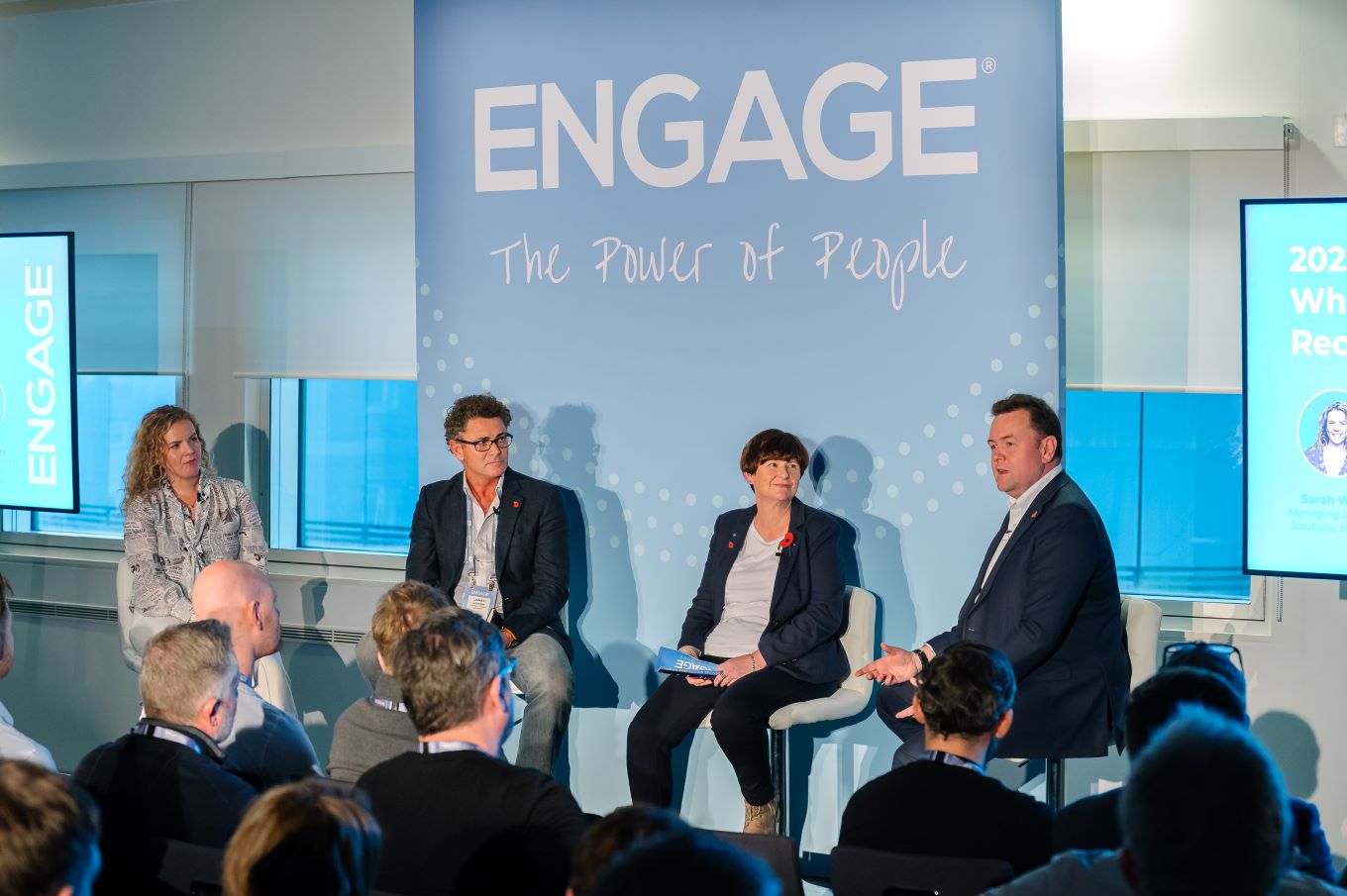 a panel of speakers at Engage London