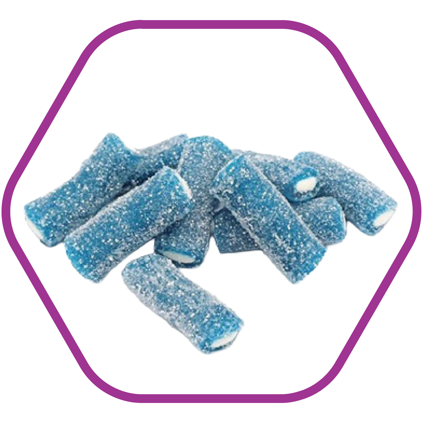 Fizzy blue raspberry bites