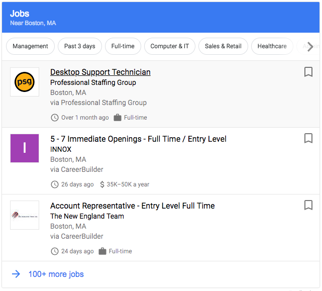 IT Jobs in Boston: Google for Jobs