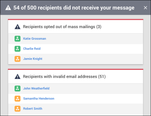 Bullhorn Mass Mailing Invalid Email
