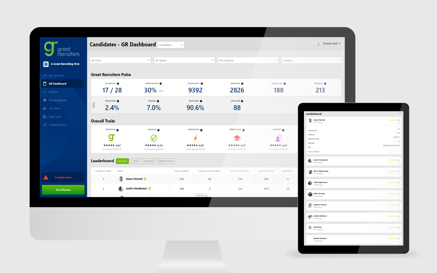 Dashboard and leaderboard