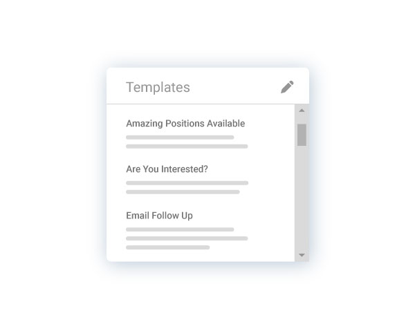Screenshot of template options