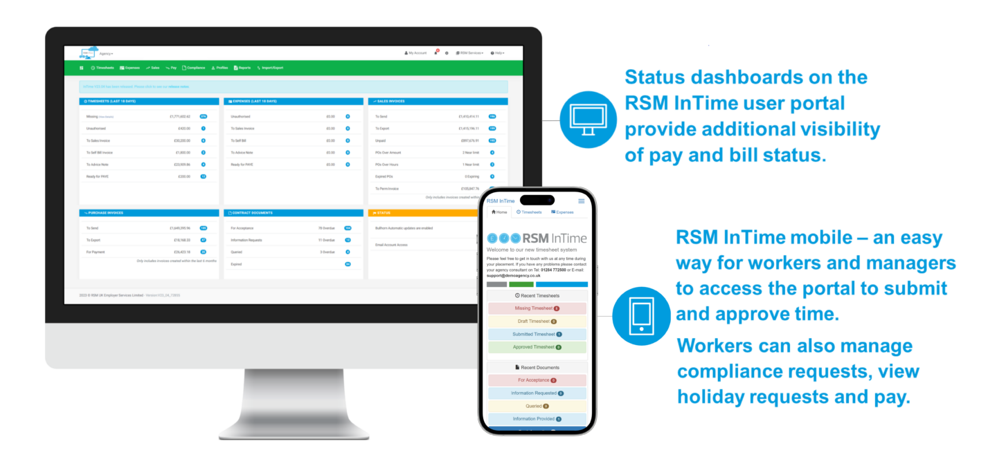 RSM InTime screens mobile dashboards - George Blythe