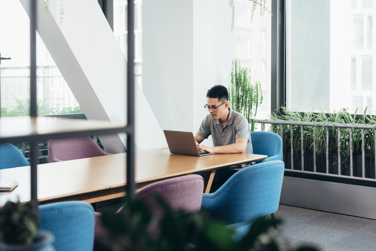 Footer Asian Business Man In Office