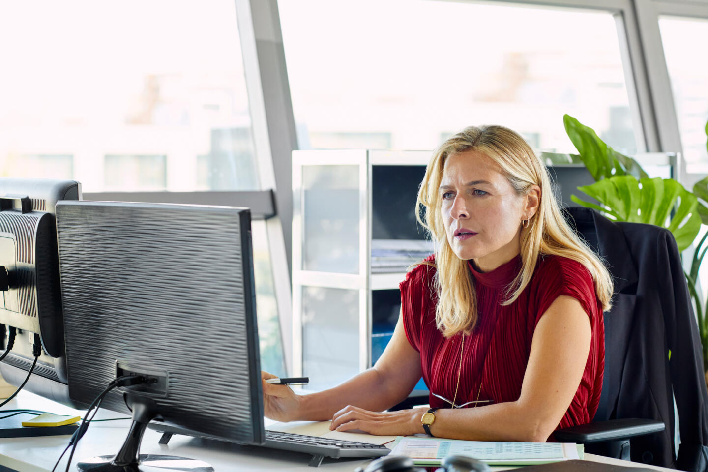 Footer Businesswoman In Office