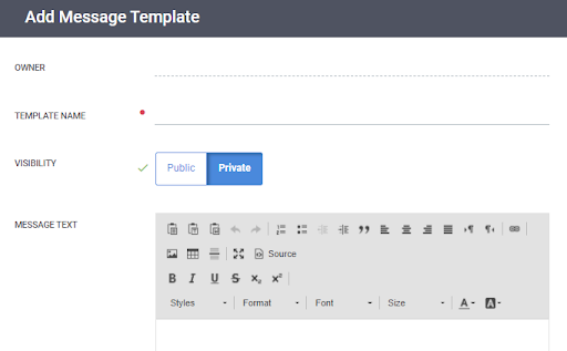 message templates in bullhorn