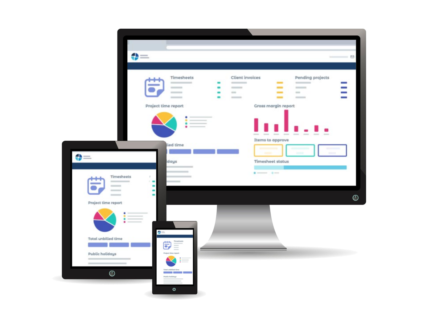 Timesheet Portal screen mockups