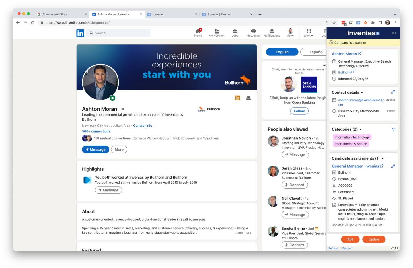 Embed your CRM within LinkedIn and other websites