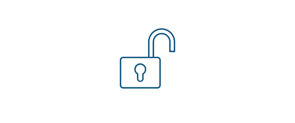 A blue lock on a transparent background, illustrating the concept of unlocking insights in Bullhorn Workforce Management software.