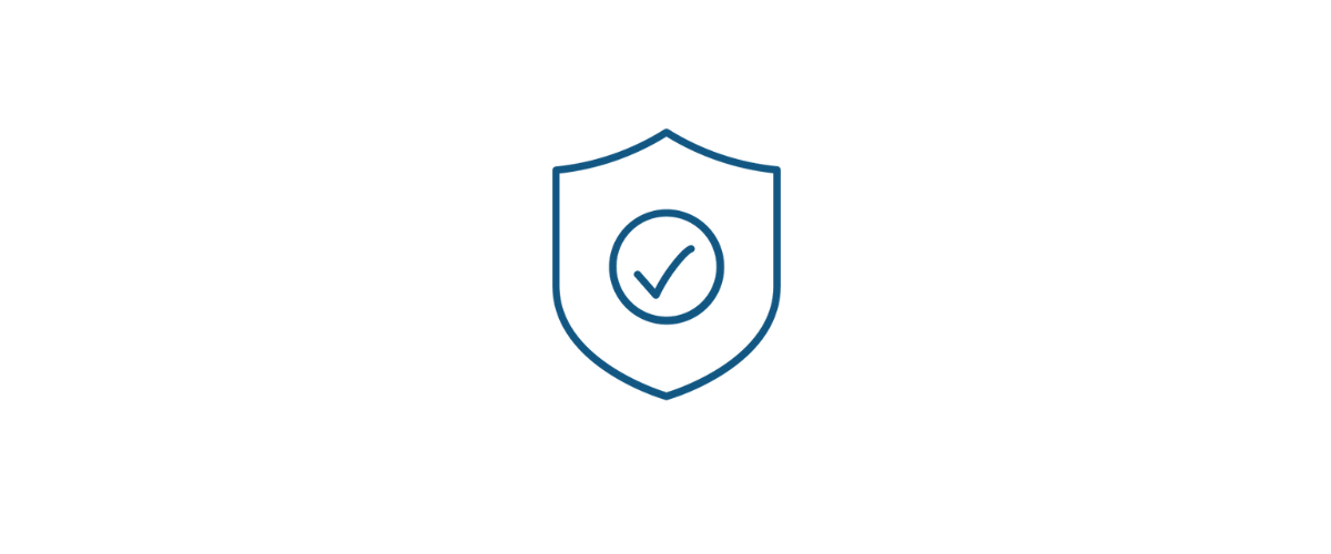 Blue shield adorned with a check mark, indicating compliance within Bullhorn Workforce Management software.