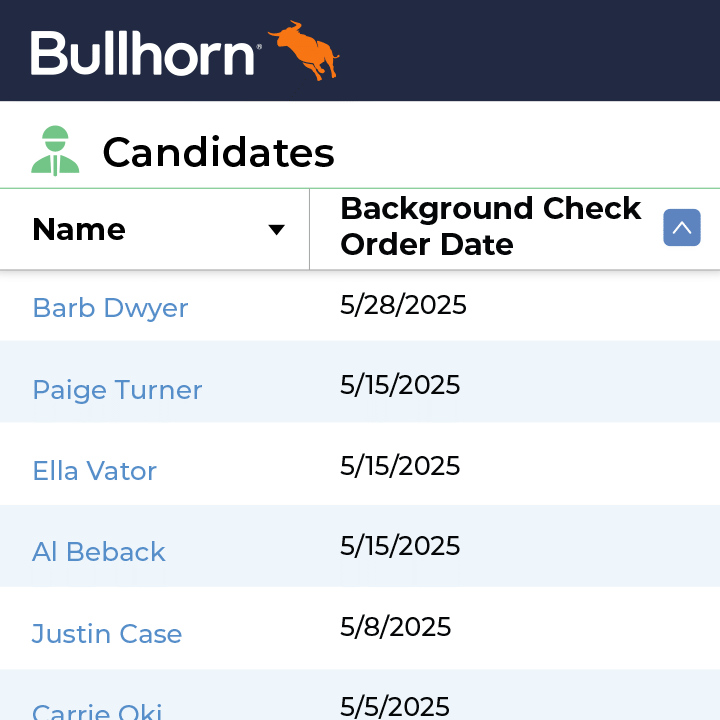 1_YDS_BullhornIntegration_Candidate List View_Square - Hannah Blaisdell Integration Built For Staffing