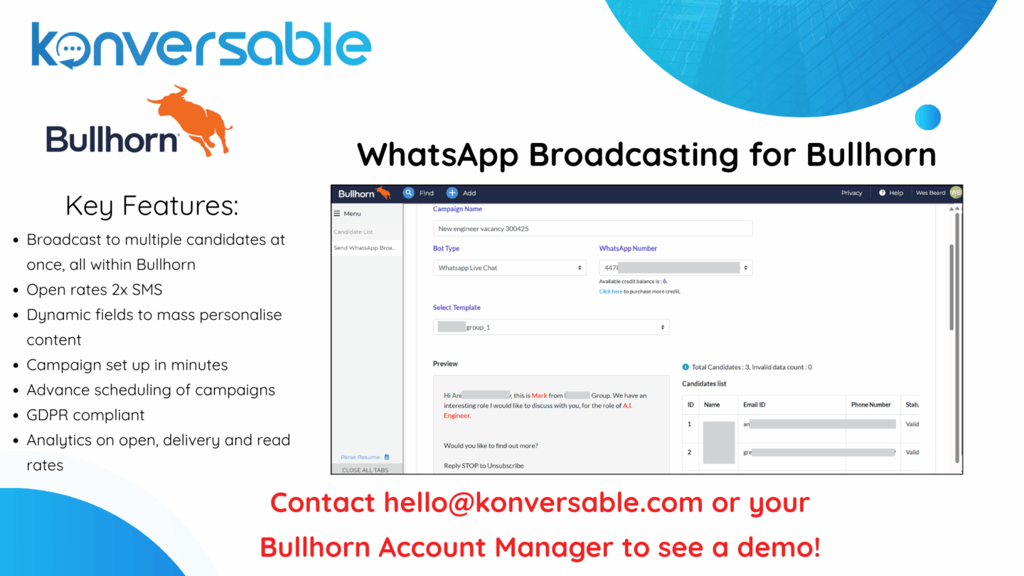 Bullhorn WA Broadcasting WhatsApp Broadcasting