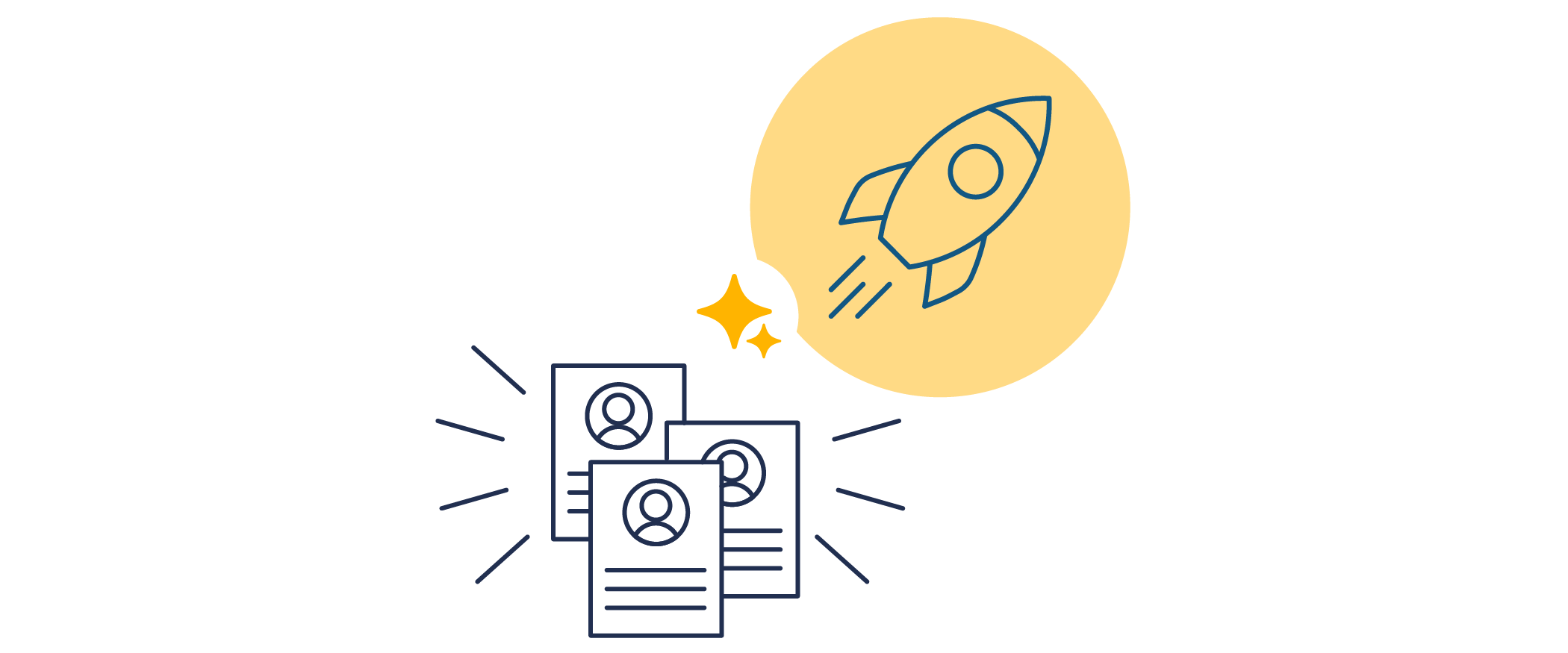 A rocket soaring above a stack of money, symbolizing Bullhorn Workforce Management Software for staffing and recruitment agencies.