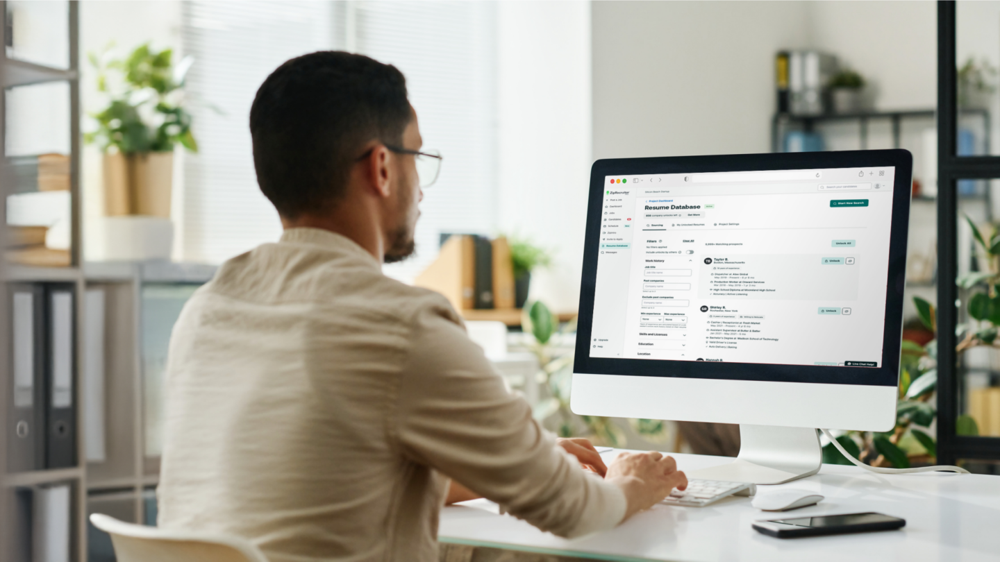 ZipRecruiter Resume Database